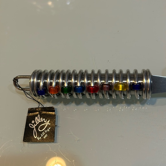 NWT pie cake server stainless steel beaded Mazel Tov Congratulations Judaica - Picture 2 of 6